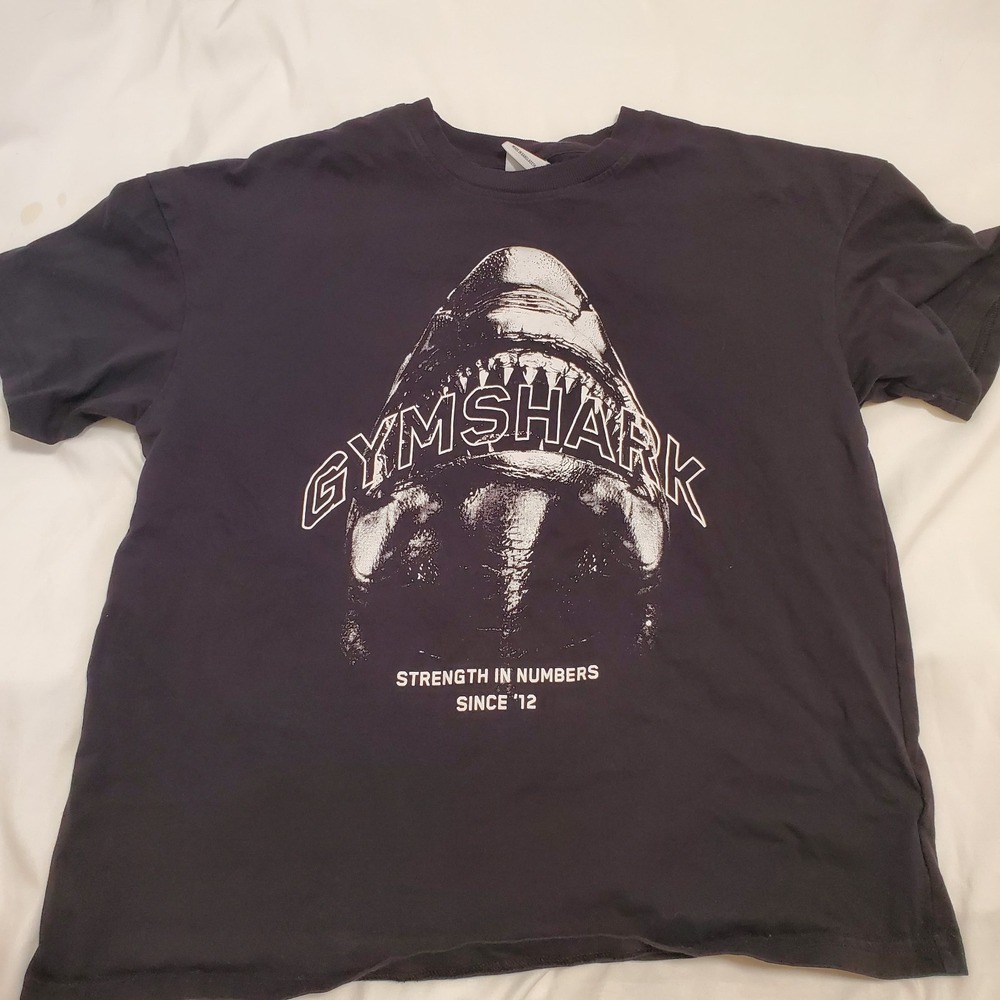 Gymshark Black Shark Attack T Shirt Size Large Gym Shark Oversized